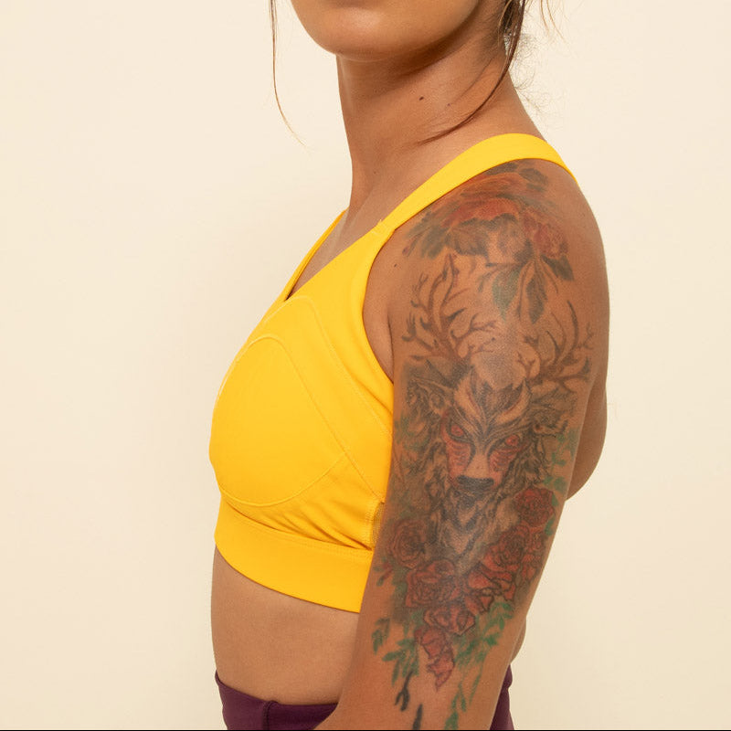Maaree Solidarity high impact sports bra saffron yellow