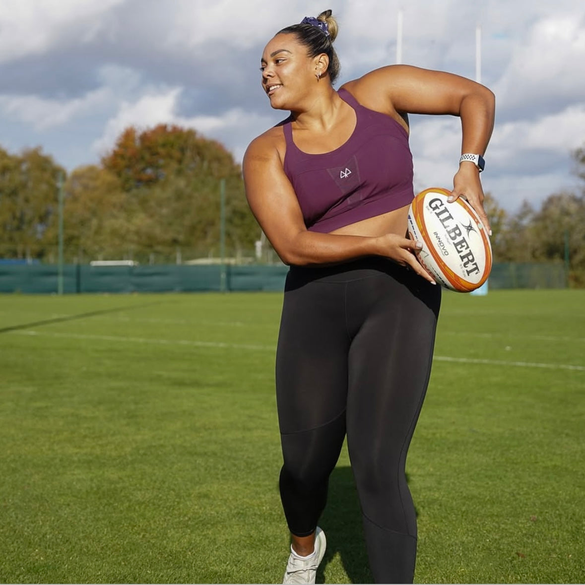 Sale sharks rugby women maaree sports bra purple